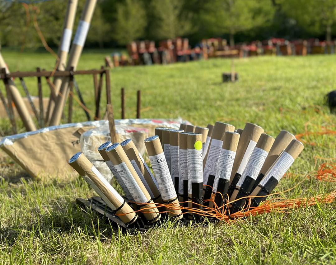 Firework display setting the stage